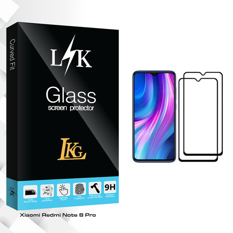 محافظ صفحه نمایش ال کا جی مدل LK Glass مناسب برای گوشی موبایل شیائومی Redmi Note 8 Pro بسته دو عددی