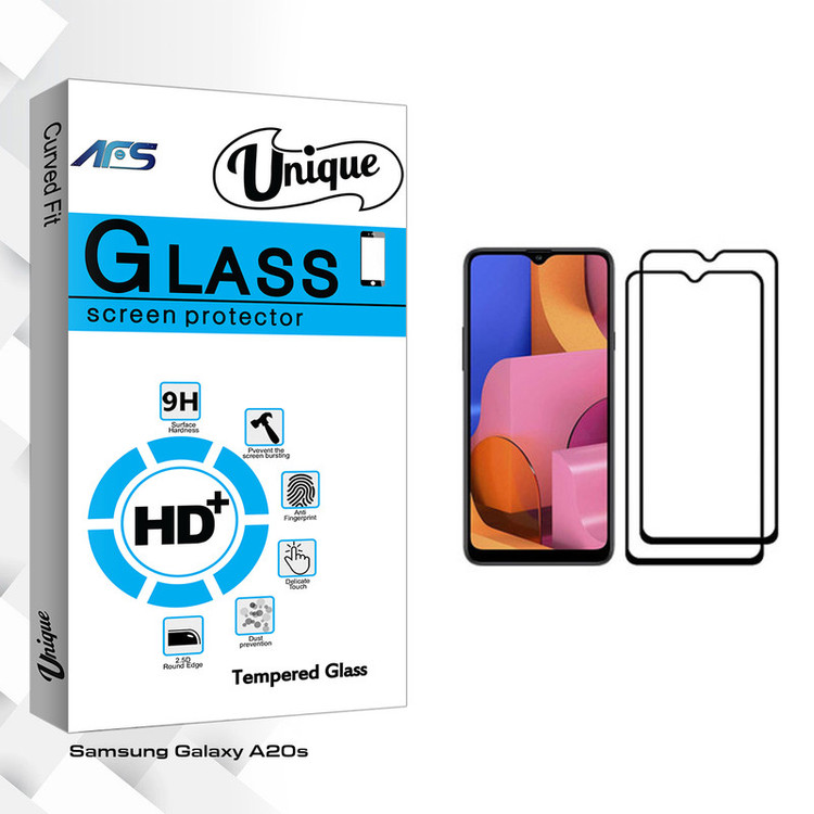 محافظ صفحه نمایش ای اف اس مدل Unique Glass مناسب برای گوشی موبایل سامسونگ Galaxy A20s بسته دو عددی