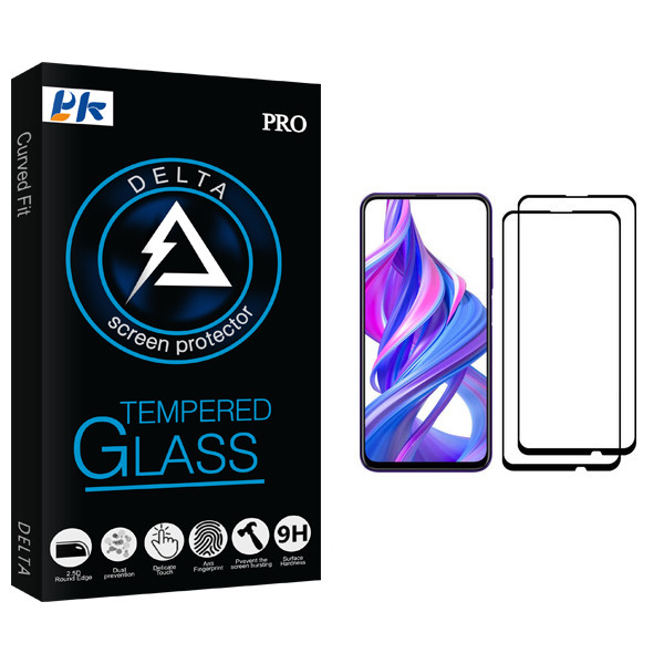 محافظ صفحه نمایش پی کی مدل Delta Glass مناسب برای گوشی موبایل آنر 9X Pro بسته دو عددی