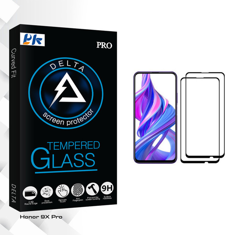 محافظ صفحه نمایش پی کی مدل Delta Glass مناسب برای گوشی موبایل آنر 9X Pro بسته دو عددی