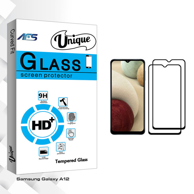 محافظ صفحه نمایش ای اف اس مدل Unique Glass مناسب برای گوشی موبایل سامسونگ Galaxy A12 بسته دو عددی
