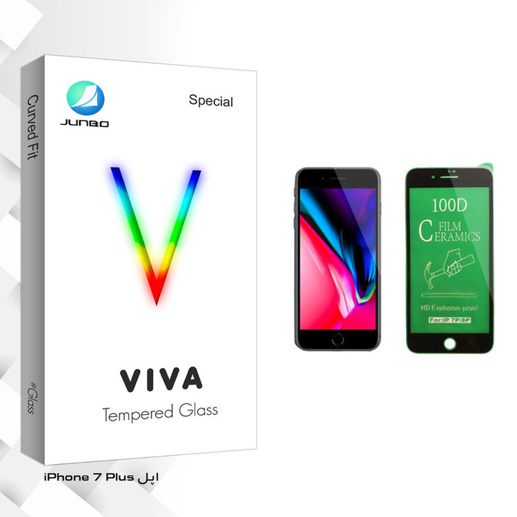 محافظ صفحه نمایش سرامیکی جانبو مدل Viva Glass مناسب برای گوشی موبایل اپل iPhone 7 Plus