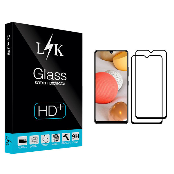 محافظ صفحه نمایش ال کی مدل Hard glass مناسب برای گوشی موبایل سامسونگ Galaxy A42 بسته دو عددی
