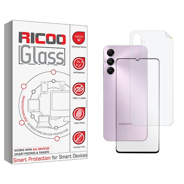 محافظ صفحه نمایش شیشه ای ریکو مدل RiC2 مناسب برای گوشی موبایل سامسونگ Galaxy A25 به همراه محافظ پشت گوشی