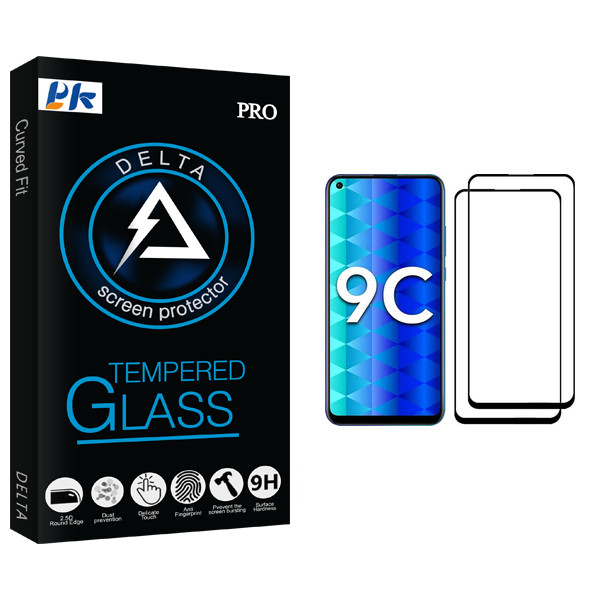 محافظ صفحه نمایش پی کی مدل Delta Glass مناسب برای گوشی موبایل آنر 9C بسته دو عددی