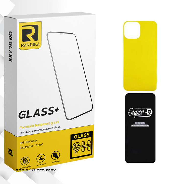 محافظ صفحه نمایش راندیکا مدل Randika Super-D مناسب برای گوشی موبایل اپل iPhone 13 pro max به همراه محافظ پشت گوشی