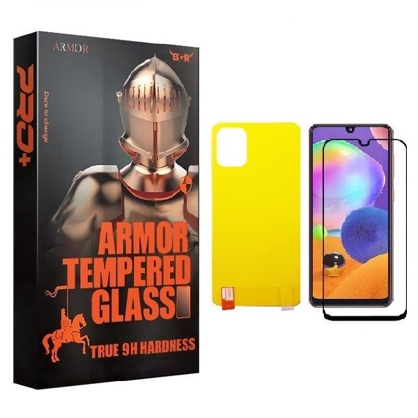 محافظ صفحه نمایش آرمور مدل FUL مناسب برای گوشی موبایل Galaxy A31 به همراه محافظ پشت گوشی