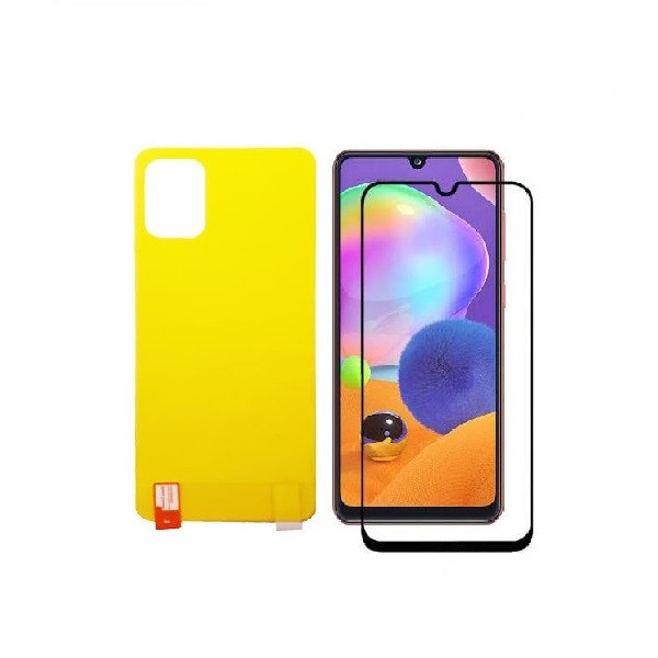 محافظ صفحه نمایش آرمور مدل FUL مناسب برای گوشی موبایل Galaxy A31 به همراه محافظ پشت گوشی