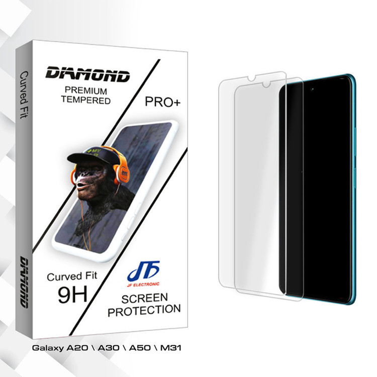 محافظ صفحه نمایش شیشه ای جی اف مدل Diamond Glass MIX مناسب برای گوشی موبایل سامسونگ Galaxy A20 \ A30 \ A50 \ M31 بسته دو عددی
