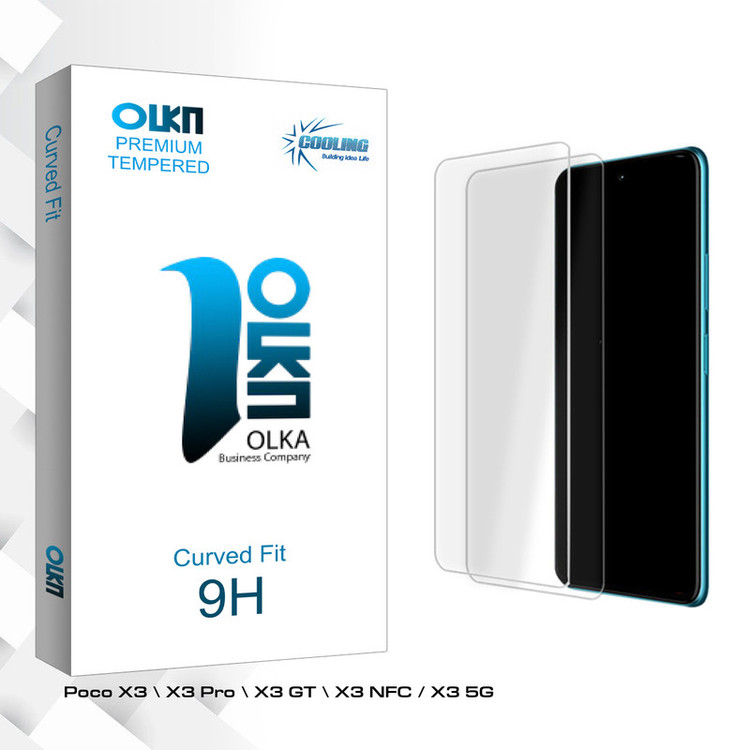 محافظ صفحه نمایش شیشه ای کولینگ مدل Olka Glass MIX مناسب برای گوشی موبایل شیائومی Poco X3 \ X3 Pro \ X3 GT \ X3 NFC / X3 5G بسته دو عددی