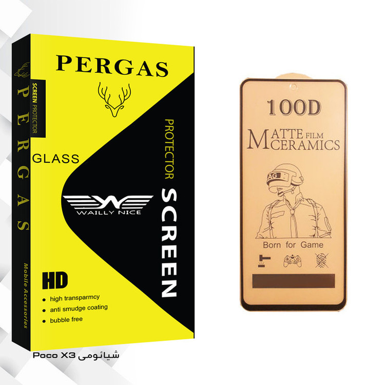 محافظ صفحه نمایش سرامیکی وایلی نایس مدل Pergas Glass مناسب برای گوشی موبایل شیائومی Poco X3