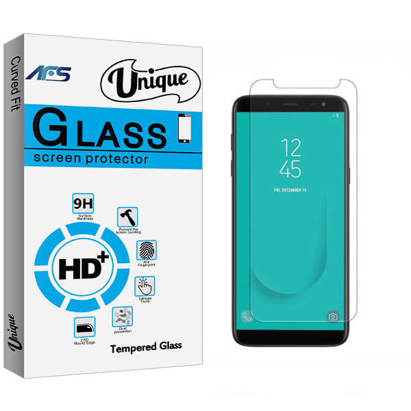 محافظ صفحه نمایش شیشه ای ای اف اس مدل Unique Glass مناسب برای گوشی موبایل سامسونگ Galaxy J8 Plus