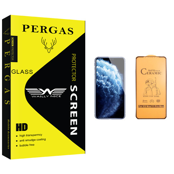 محافظ صفحه نمایش سرامیکی وایلی نایس مدل Pergas Glass مناسب برای گوشی موبایل اپل iPhone 11 Pro Max