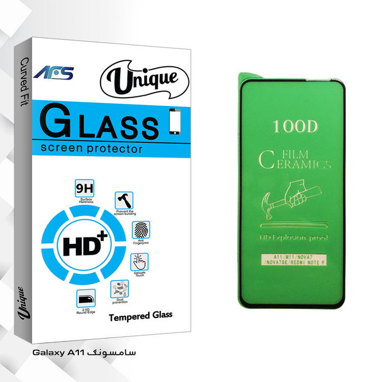 محافظ صفحه نمایش سرامیکی ای اف اس مدل Unique Glass مناسب برای گوشی موبایل سامسونگ Galaxy A11