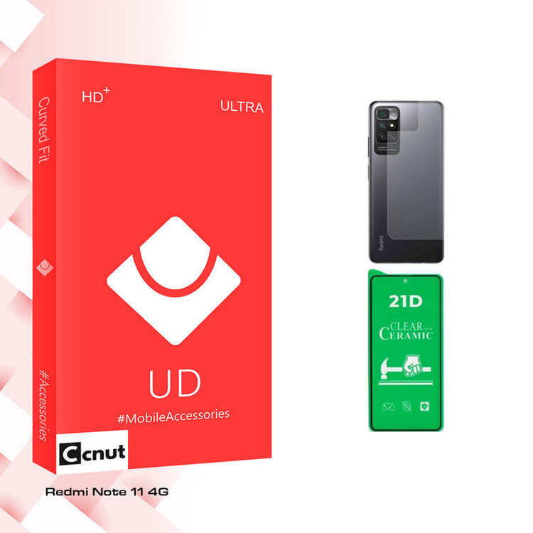 محافظ صفحه نمایش سرامیکی کوکونات مدل UD Ultra مناسب برای گوشی موبایل شیائومی Redmi Note 11 4G به همراه محافظ پشت گوشی