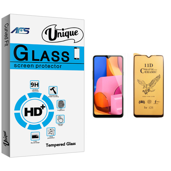 محافظ صفحه نمایش سرامیکی ای اف اس مدل Unique Glass مناسب برای گوشی موبایل سامسونگ Galaxy A20s