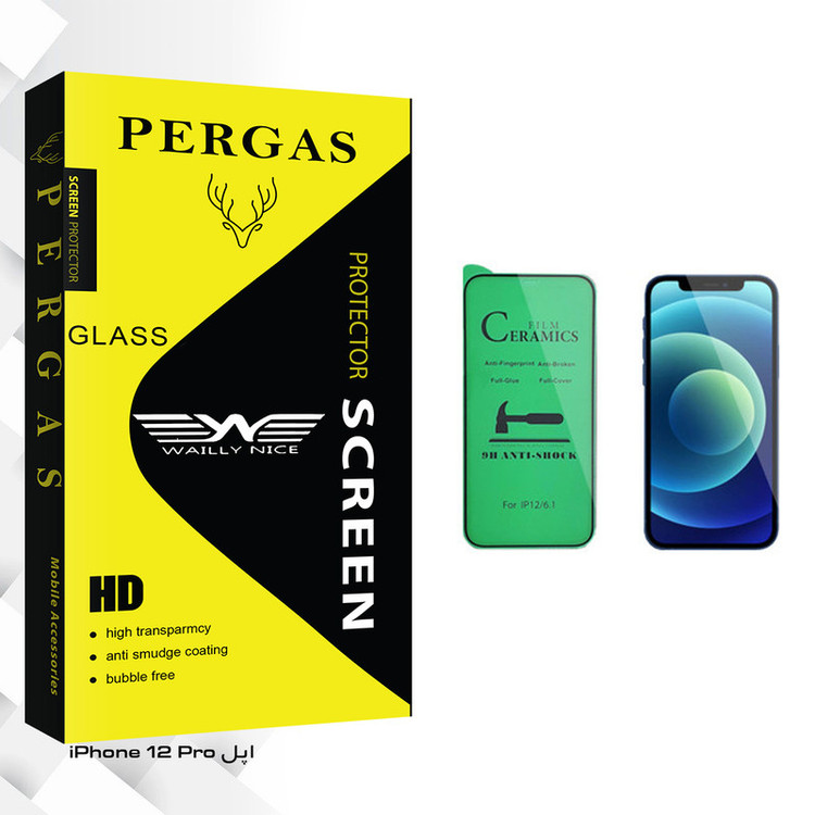 محافظ صفحه نمایش سرامیکی وایلی نایس مدل Pergas Glass مناسب برای گوشی موبایل اپل iPhone 12 Pro