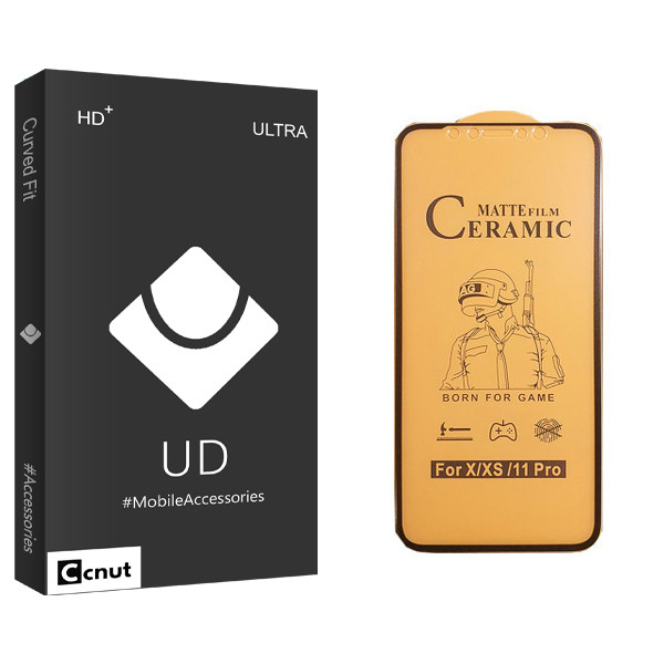 محافظ صفحه نمایش سرامیکی کوکونات مدل UD Black مناسب برای گوشی موبایل اپل iPhone XS