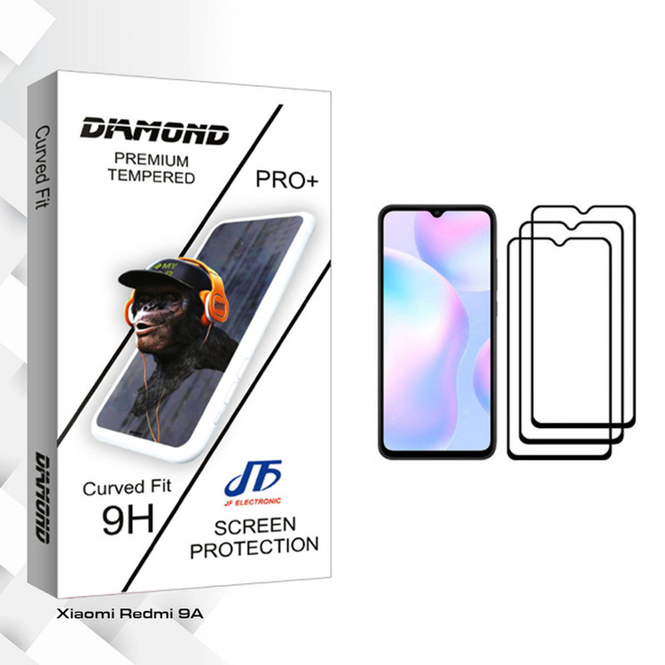 محافظ صفحه نمایش جی اف مدل Diamond glass مناسب برای گوشی موبایل شیائومی Redmi 9A بسته سه عددی