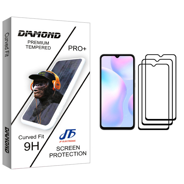 محافظ صفحه نمایش جی اف مدل Diamond glass مناسب برای گوشی موبایل شیائومی Redmi 9A بسته سه عددی