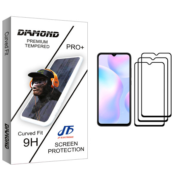محافظ صفحه نمایش جی اف مدل Diamond glass مناسب برای گوشی موبایل شیائومی Redmi 9A بسته سه عددی