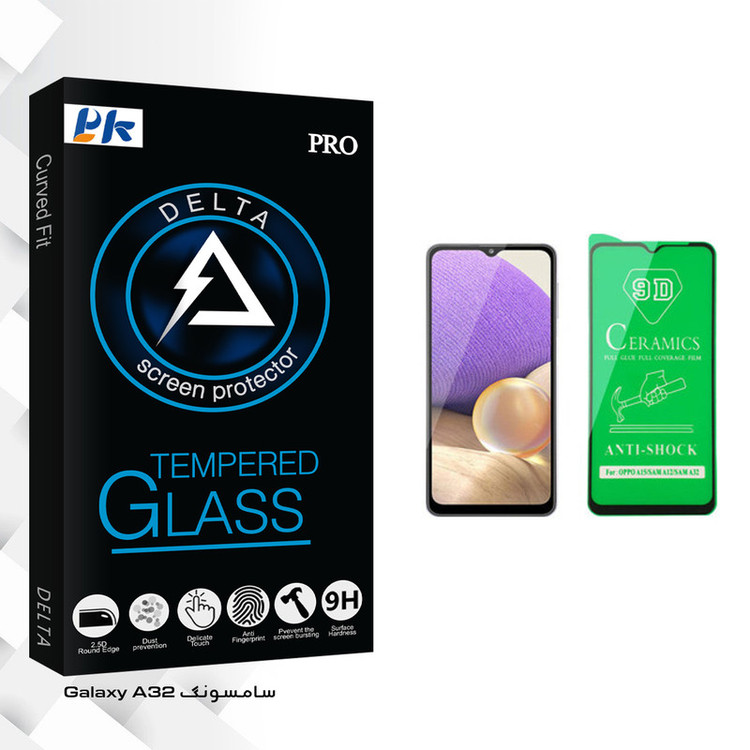 محافظ صفحه نمایش سرامیکی پی کی مدل Delta Glass مناسب برای گوشی موبایل سامسونگ Galaxy A32