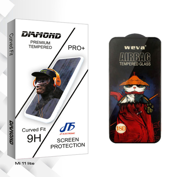 محافظ صفحه نمایش شیشه ای جی اف مدل Diamond Pro_Airbag مناسب برای گوشی موبایل شیائومی Mi 11 lite