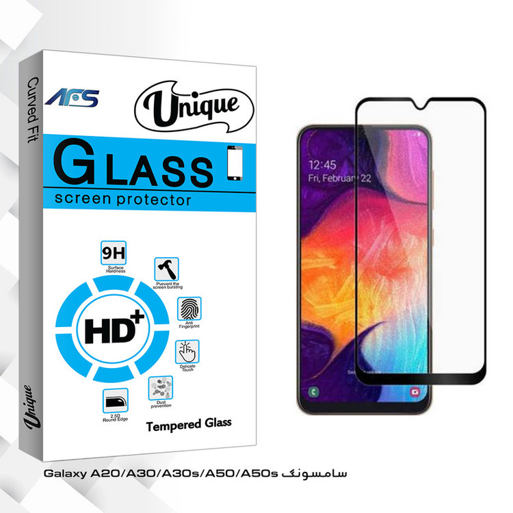 محافظ صفحه نمایش ای اف اس مدل Unique Glass مناسب برای گوشی موبایل سامسونگ Galaxy A20/A30/A30s/A50/A50s