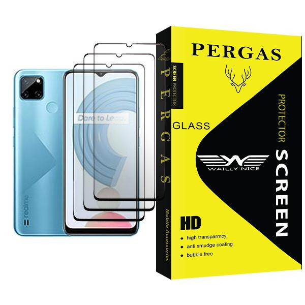 محافظ صفحه نمایش وایلی نایس مدل Pergas Glass MIX003 مناسب برای گوشی موبایل ریلمی C21Y بسته سه عددی
