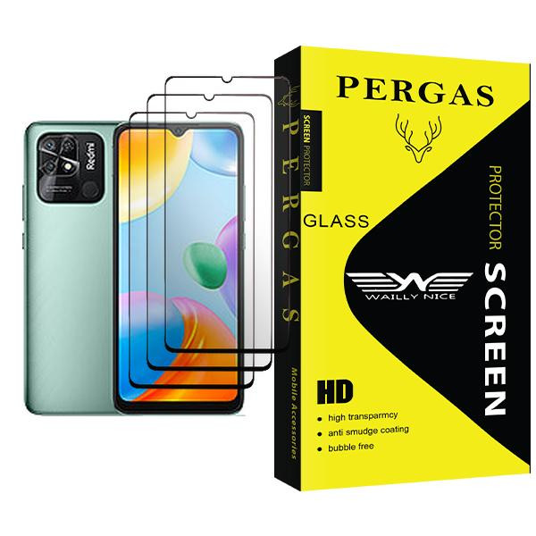 محافظ صفحه نمایش وایلی نایس مدل Pergas Glass MIX003 مناسب برای گوشی موبایل شیائومی Redmi 10C بسته سه عددی