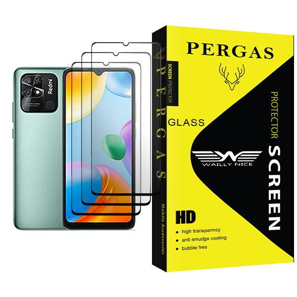 محافظ صفحه نمایش وایلی نایس مدل Pergas Glass MIX003 مناسب برای گوشی موبایل شیائومی Redmi 10C بسته سه عددی
