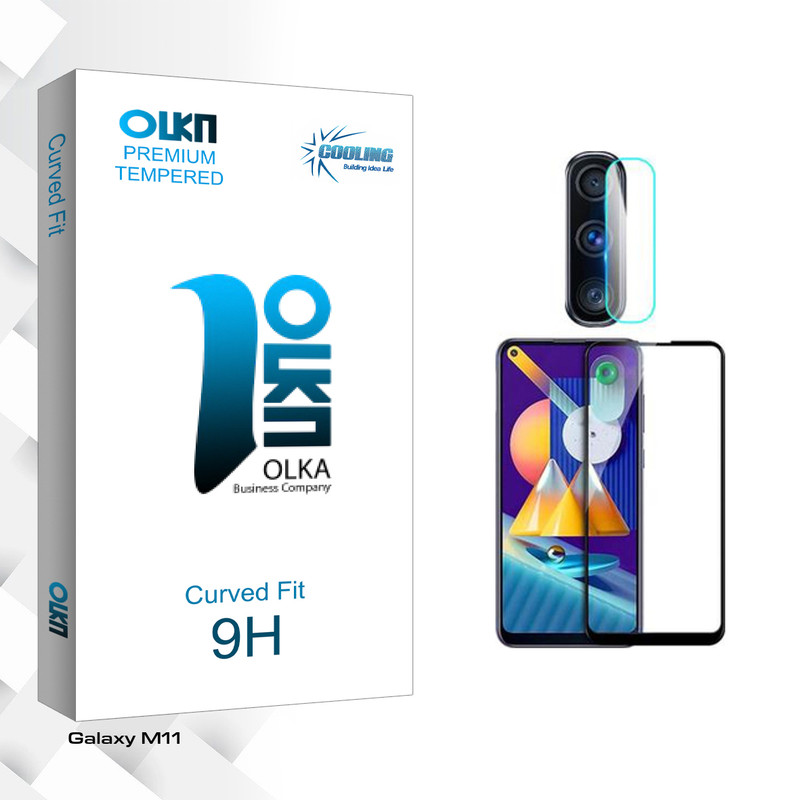 محافظ صفحه نمایش سرامیکی مات کولینگ مدل Olka Pro مناسب برای گوشی موبایل سامسونگ Galaxy M11 به همراه محافظ لنز دوربین