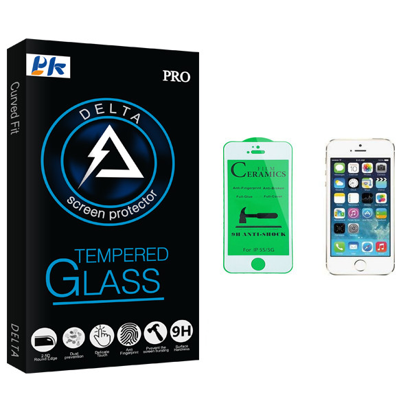 محافظ صفحه نمایش سرامیکی پی کی مدل Delta Glass مناسب برای گوشی موبایل اپل iPhone 5