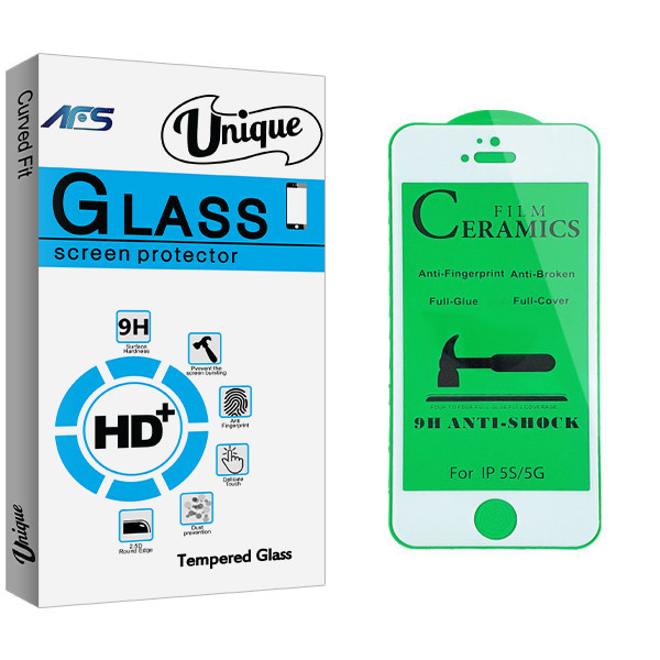 محافظ صفحه نمایش سرامیکی ای اف اس مدل Unique Glass مناسب برای گوشی موبایل اپل iPhone 5s