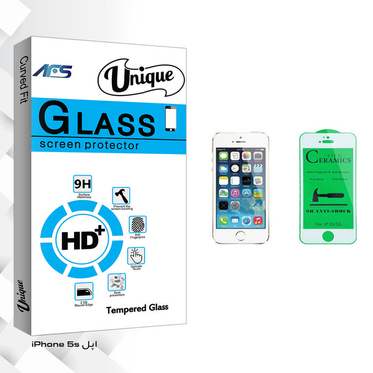 محافظ صفحه نمایش سرامیکی ای اف اس مدل Unique Glass مناسب برای گوشی موبایل اپل iPhone 5s