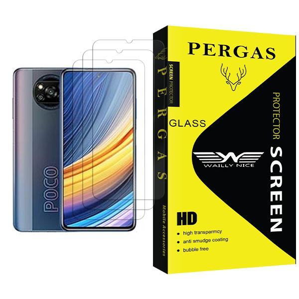 محافظ صفحه نمایش وایلی نایس مدل Pergas Glass MIX003 مناسب برای گوشی موبایل شیائومی Poco X3 Pro بسته سه عددی