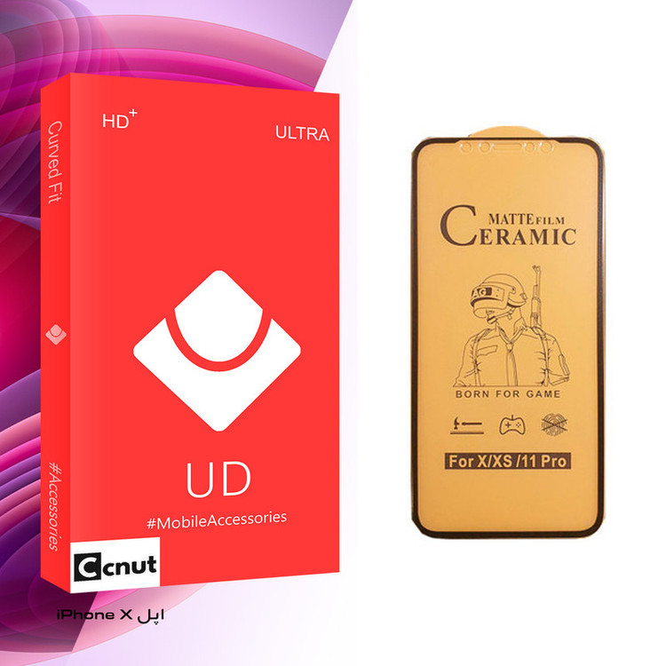 محافظ صفحه نمایش سرامیکی کوکونات مدل UD Glass مناسب برای گوشی موبایل اپل iPhone X