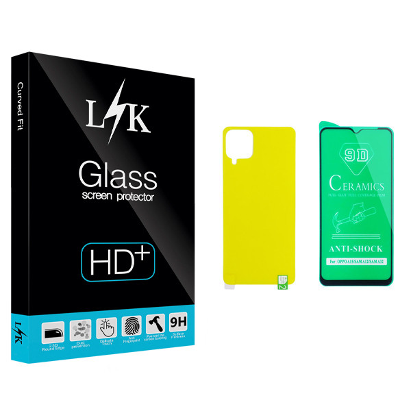 محافظ صفحه نمایش سرامیکی و پشت گوشی ال کی مدل +LITE مناسب برای گوشی موبایل سامسونگ Galaxy A12