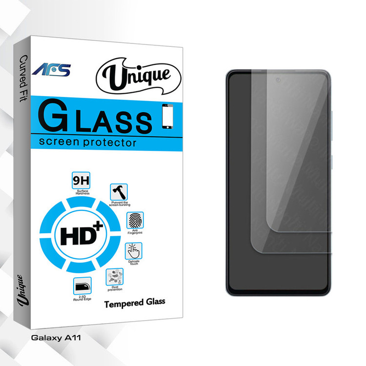 محافظ صفحه نمایش شیشه ای ای اف اس مدل Unique Glass مناسب برای گوشی موبایل سامسونگ Galaxy A11 بسته دو عددی