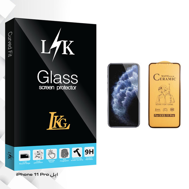 محافظ صفحه نمایش سرامیکی ال کا جی مدل LK Glass مناسب برای گوشی موبایل اپل iPhone 11 Pro