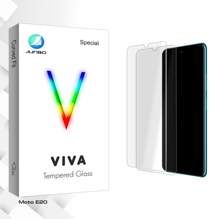 محافظ صفحه نمایش شیشه ای جانبو مدل Viva Glass MIX مناسب برای گوشی موبایل موتورولا Moto E20 بسته دو عددی