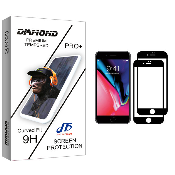محافظ صفحه نمایش جی اف مدل Diamond glass مناسب برای گوشی موبایل اپل iPhone 7 Plus بسته دو عددی