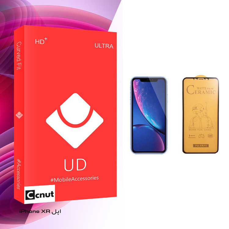 محافظ صفحه نمایش سرامیکی کوکونات مدل UD Glass مناسب برای گوشی موبایل اپل iPhone XR