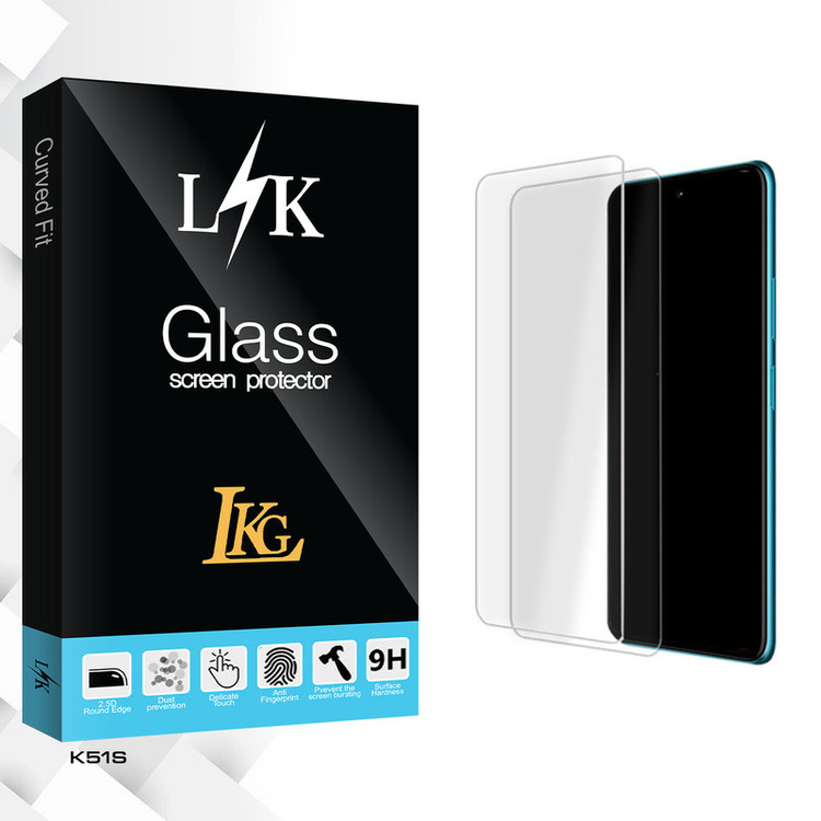 محافظ صفحه نمایش شیشه ای ال کا جی مدل LK Glass MIX مناسب برای گوشی موبایل ال جی K51S بسته دو عددی
