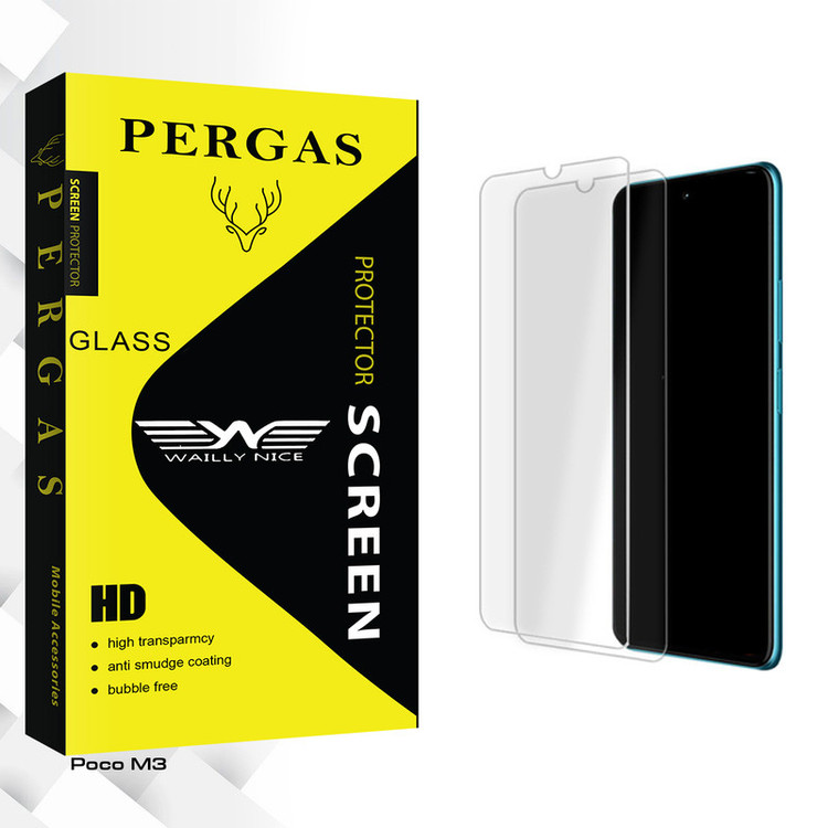 محافظ صفحه نمایش شیشه ای وایلی نایس مدل Pergas Glass MIX مناسب برای گوشی موبایل شیائومی Poco M3 بسته دو عددی