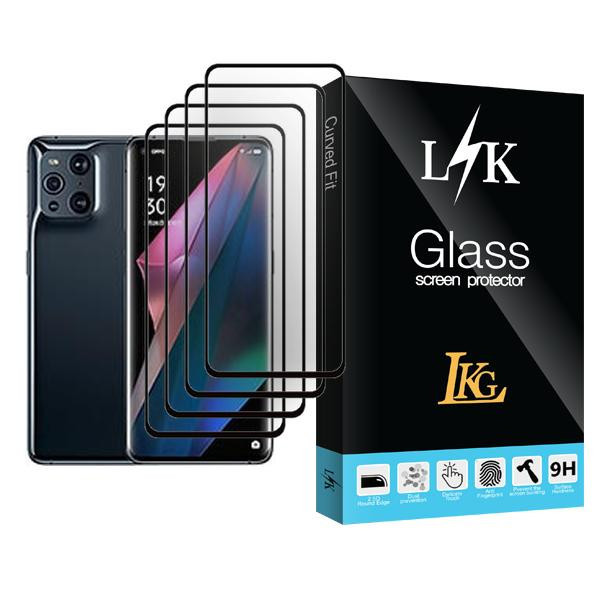 محافظ صفحه نمایش ال کا جی مدل LK Glass MIX004 مناسب برای گوشی موبایل اوپو Find X3 Pro بسته چهار عددی