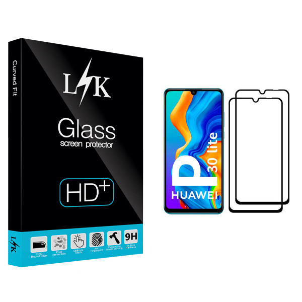 محافظ صفحه نمایش ال کی مدل +LITE مناسب برای گوشی موبایل هوآوی P30 lite بسته دو عددی