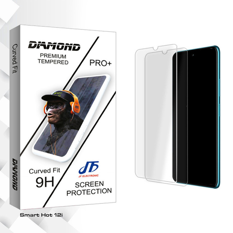 محافظ صفحه نمایش شیشه ای جی اف مدل Diamond Glass MIX مناسب برای گوشی موبایل اینفینیکس Smart Hot 12i بسته دو عددی