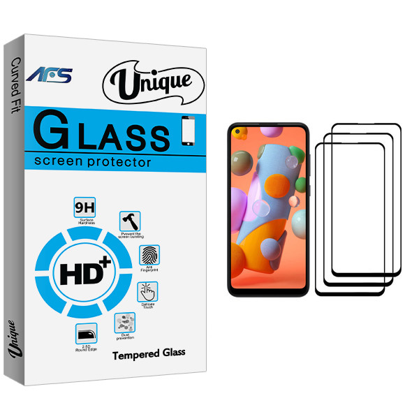 محافظ صفحه نمایش ای اف اس مدل Unique Glass مناسب برای گوشی موبایل سامسونگ Galaxy A11 بسته سه عددی