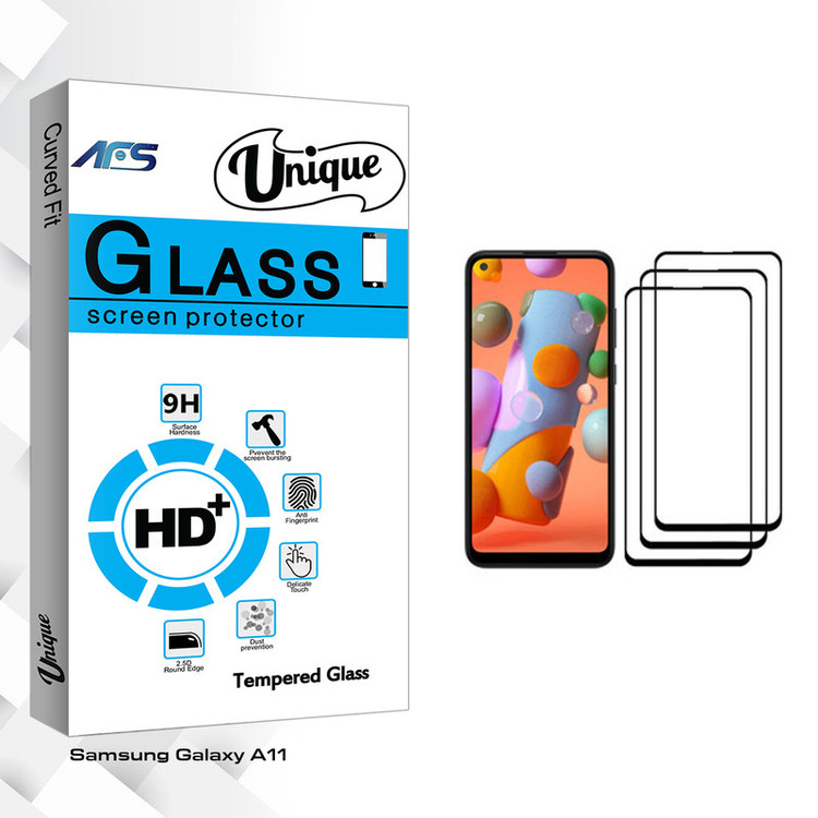 محافظ صفحه نمایش ای اف اس مدل Unique Glass مناسب برای گوشی موبایل سامسونگ Galaxy A11 بسته سه عددی